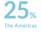 25% The Americas